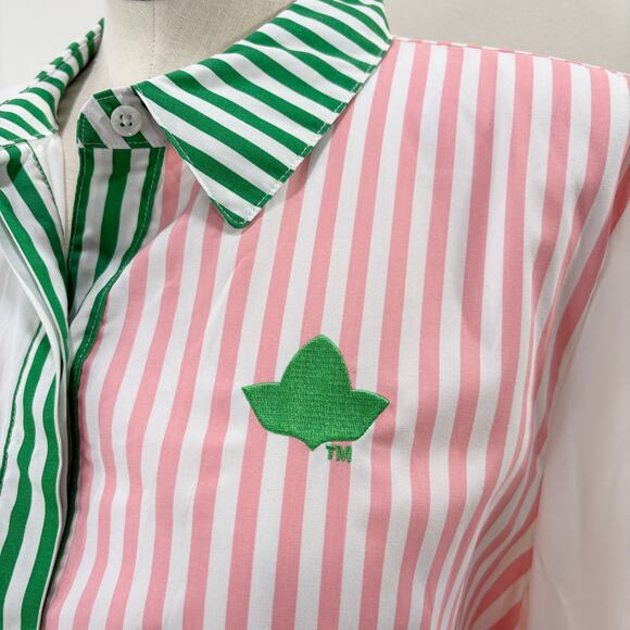 AKA Sorority Size XXL Shirt Dress Ivy Storehouse Alpha Kappa Alpha Striped READ - Picture 4 of 15